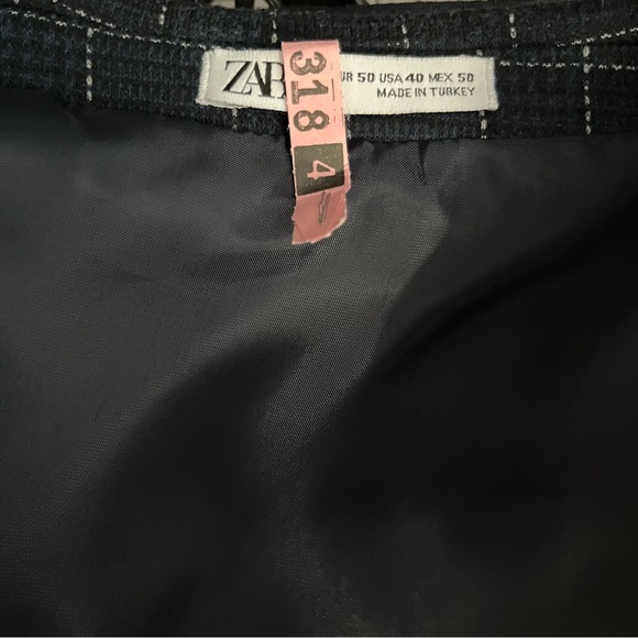 ZARA WINDOWPANE NAVY BLAZER - Picture 11 of 13